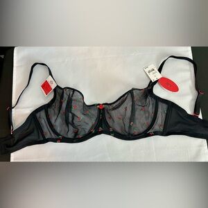 Parade Black Floral Embroidered Bra